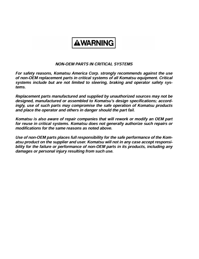 Komatsu HD1500-7 Operation & Maintenance Manual – PDF Download
