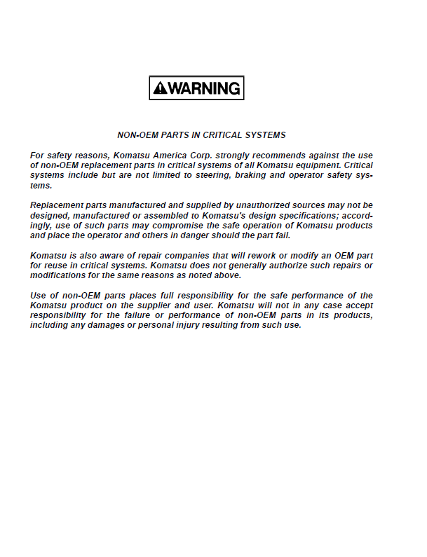 Komatsu HD1500-7 Operation and Maintenance Guide CEAM031101