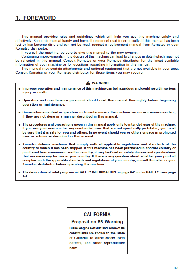 Komatsu HD325-6 Off-Highway Truck Operation and Maintenance Instructions (Pub. SEAD000808)