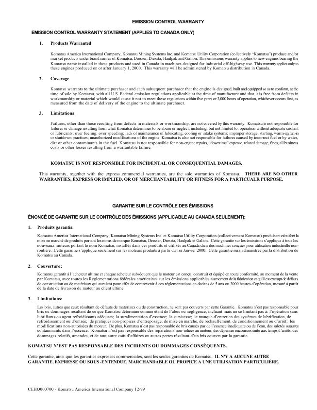 Komatsu HD785-5LC Dump Truck Repair & Operation Manual PDF