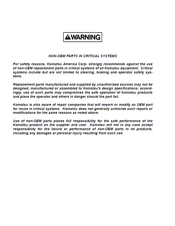 Komatsu HD785-5LC Dump Truck Service & Maintenance Manual (CEAM006004)