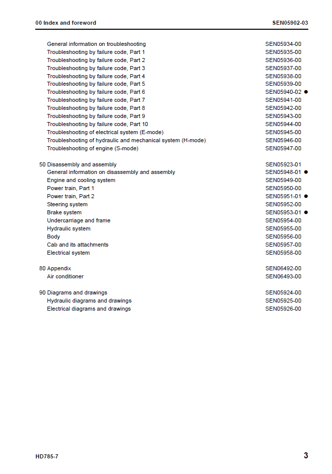 Komatsu HD785-7 Dump Truck Repair Manual SEN05900-03