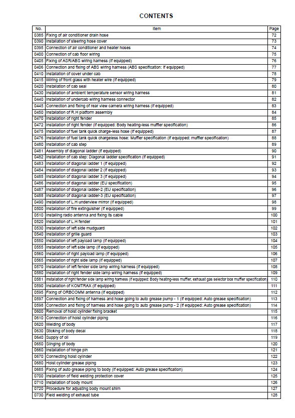 Komatsu HD785-7 Heavy Equipment Assembly Manual CEAW004806 PDF