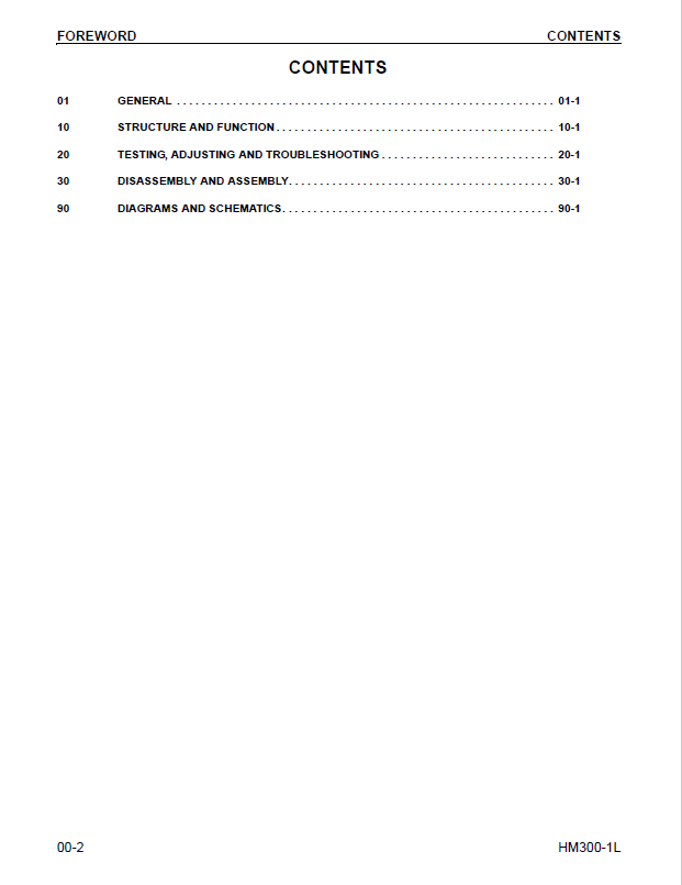 Komatsu HM300-1L Shop Service Manual PDF CEBM015200