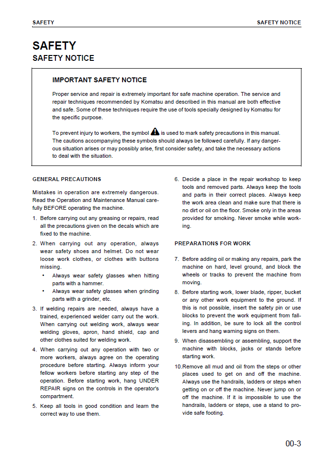 Komatsu HM300-1 Workshop Manual PDF SEBM024815
