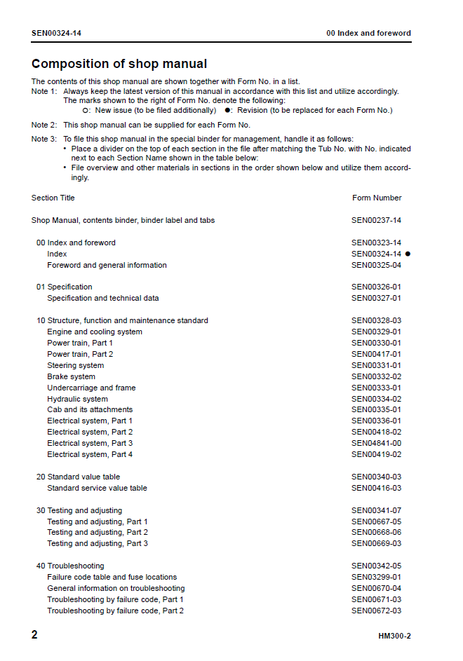 Komatsu HM300-2 Service Repair Manual SEN00237-14 PDF