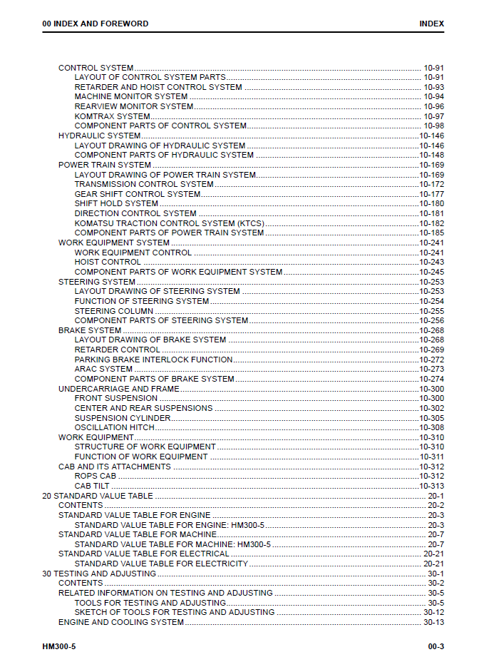 Komatsu HM300-5 Articulated Dump Truck Repair Manual PDF