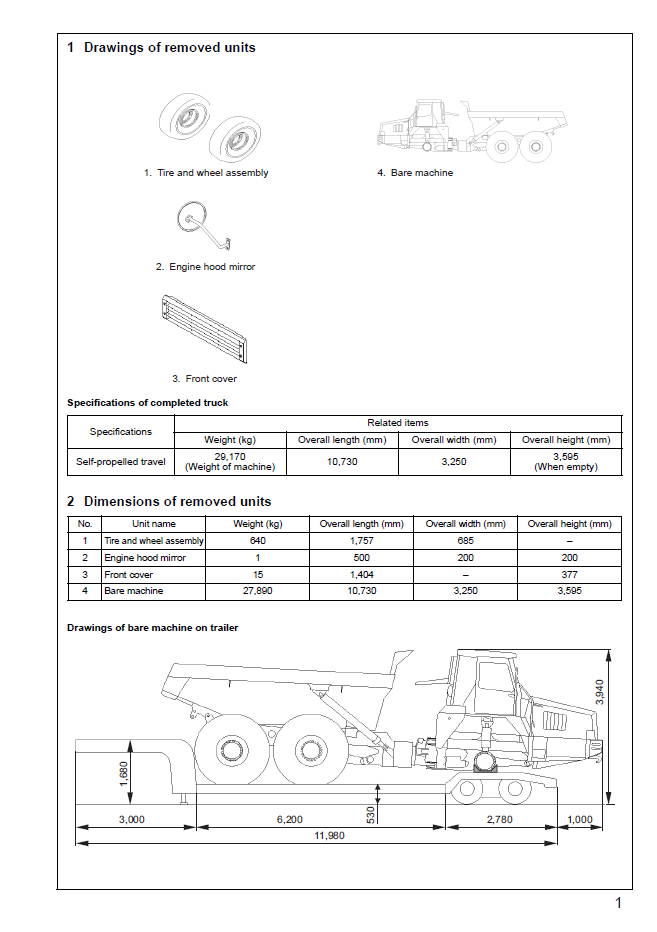 Komatsu HM350-1 Articulated Dump Truck Field Assembly Manual | GEN00021-00 PDF