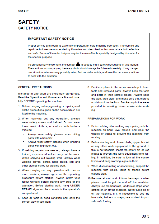 Komatsu HM400-1 Workshop Manual PDF SEBM023017
