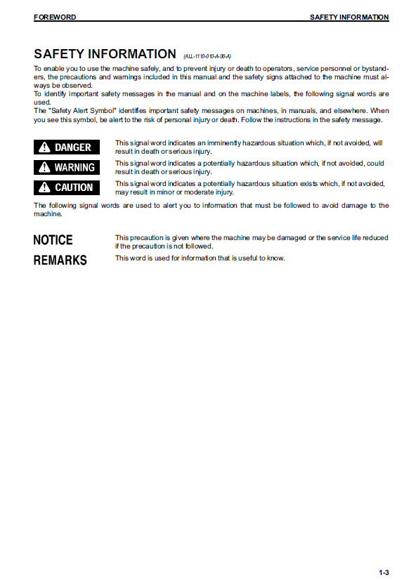 Komatsu HM400-3 Dump Truck Operator and Maintenance Guide 