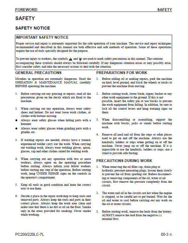 Komatsu Hydraulic Excavator Manual CEBM005806 PDF