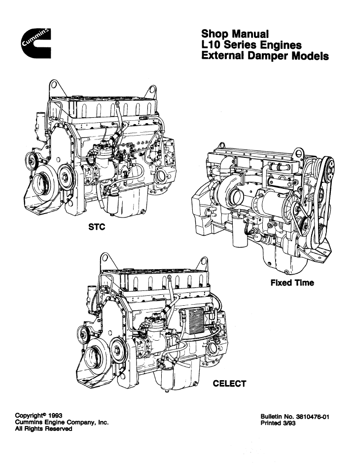 Komatsu L10 Series Engine External Damper Manual 3810476 PDF