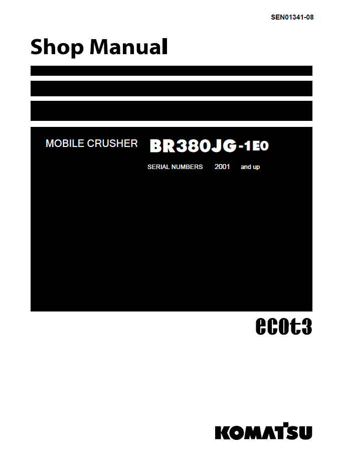Komatsu PBR380JG-1E0 Mobile Crusher Shop Manual SEN01341-08