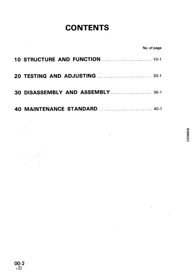 Komatsu PC05-6 and PC07-1 Excavator Repair Manual SEBM020M0604