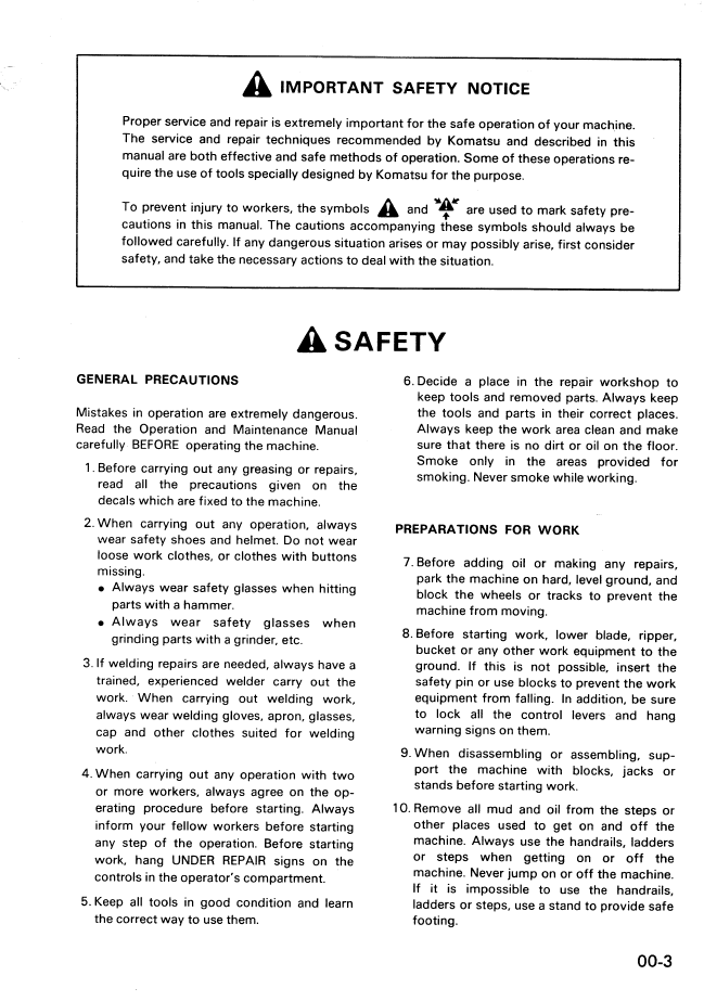 Komatsu PC10-7 PC15-3 PC20-7 Workshop Manual SEBM020P0703