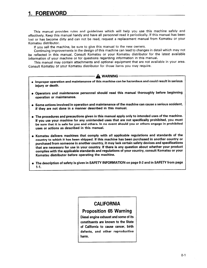 Komatsu PC100-6 Series Hydraulic Excavator Operation & Servicing Manual (SEAD002205)