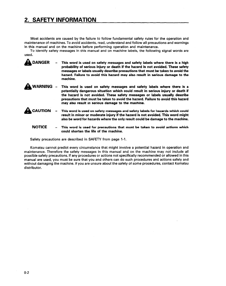 Komatsu PC100-6 Series Hydraulic Excavator Operation & Servicing Manual (SEAD002207)