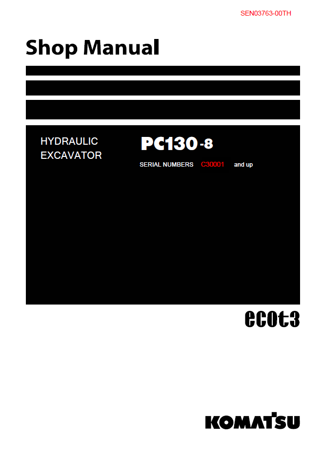 Komatsu PC130-8 Shop Manual SEN03763-00TH PDF