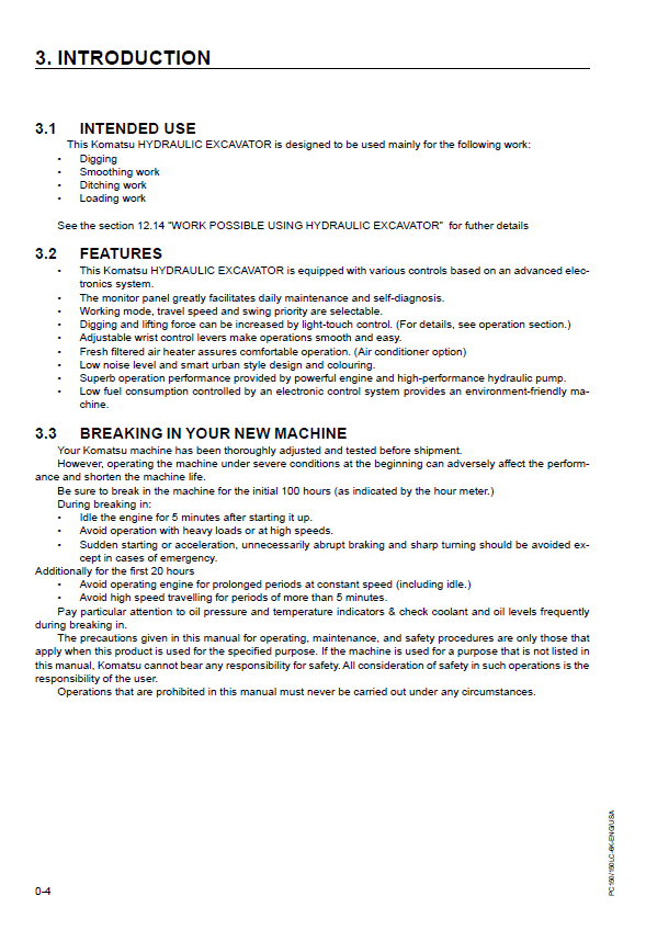 Komatsu PC150-6K & PC150LC-6K Excavator Operator Manual