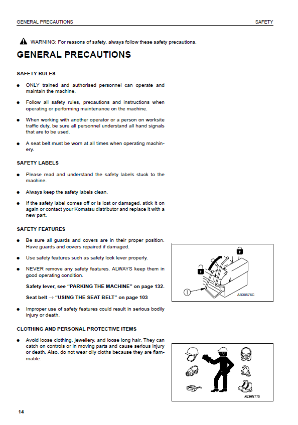 Komatsu PC150-6K, PC150LC-6K Excavator PDF Manual: Operation, Maintenance & Safety