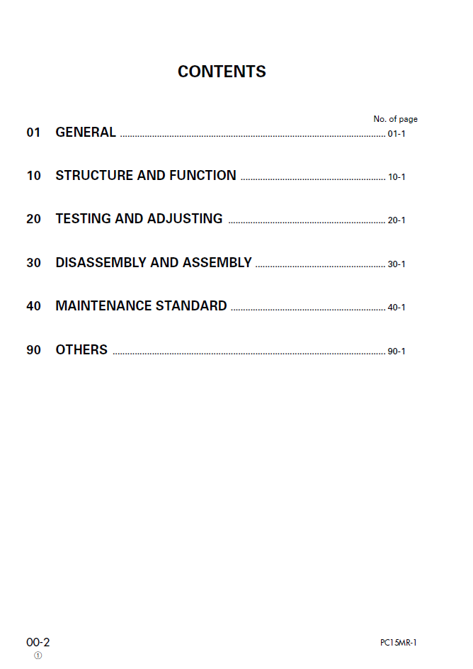 Komatsu PC15MR-1 Engine Repair Manual SEBM019002 PDF