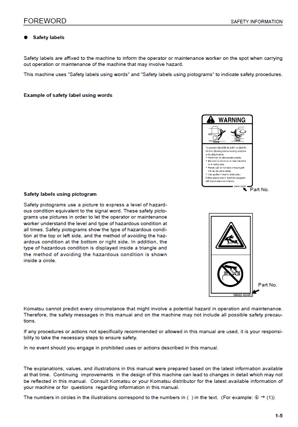 Komatsu PC160LC-7E0 Hydraulic Excavator Service, Safety & User Manual PDF