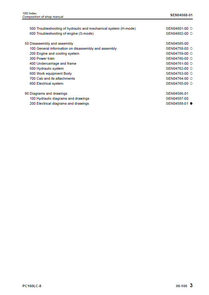 Komatsu PC160LC-8 Service Manual SEN04566-00TH PDF