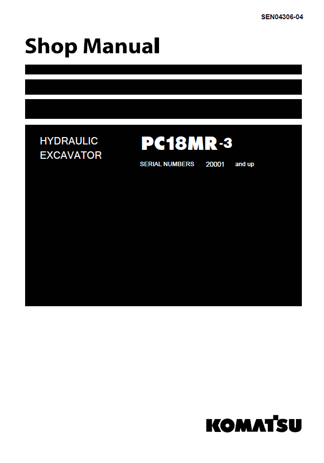 Komatsu PC18MR-3 Shop Manual SEN04306-04 PDF