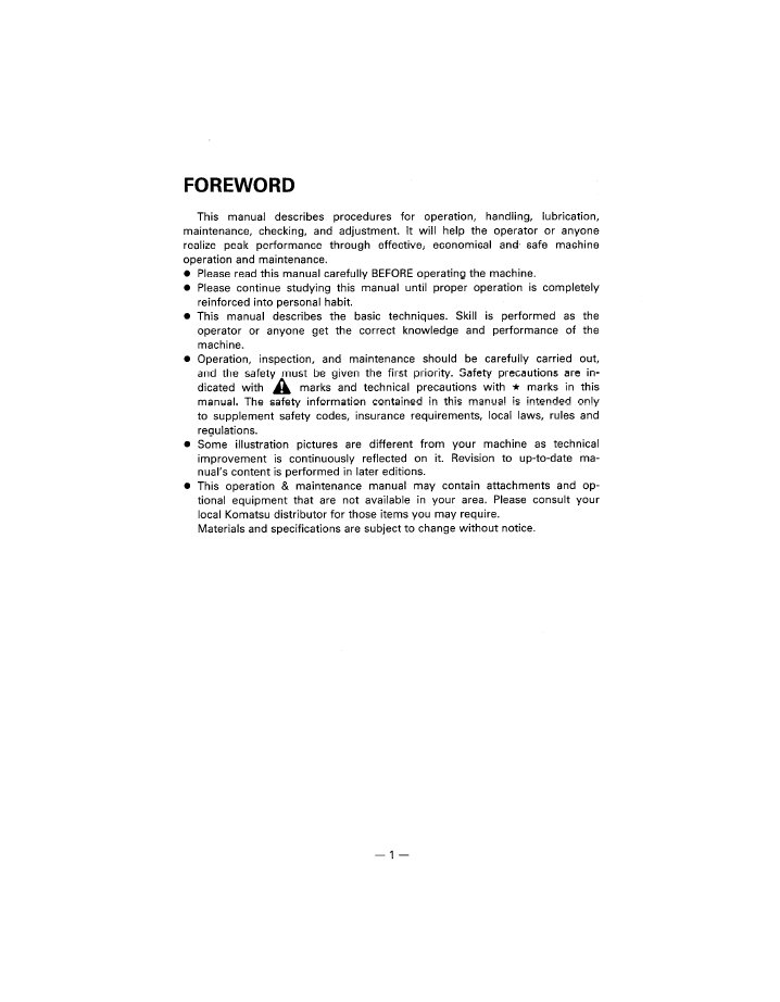 Komatsu PC200-5 / PC220-5 Excavator Service & Maintenance Guide | SEADA2050503 PDF