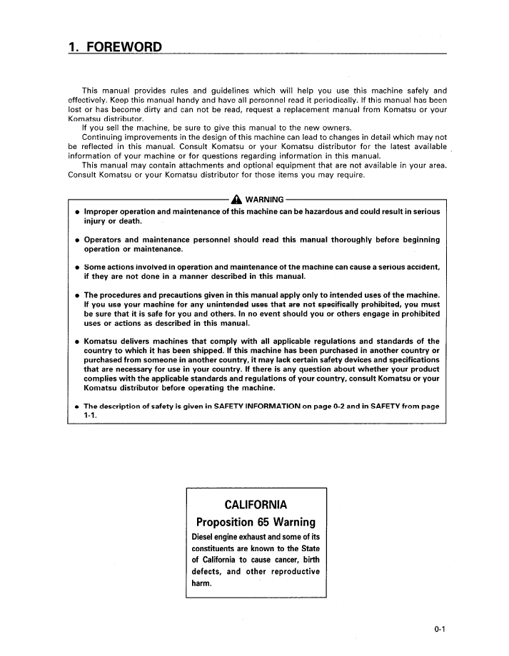 Komatsu PC200-6 Crawler Excavator Operation & Maintenance PDF Manual | SEAD021701
