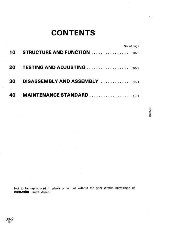 Komatsu PC200LC-5 Mighty Excavator Repair Manual SEBDA2050508