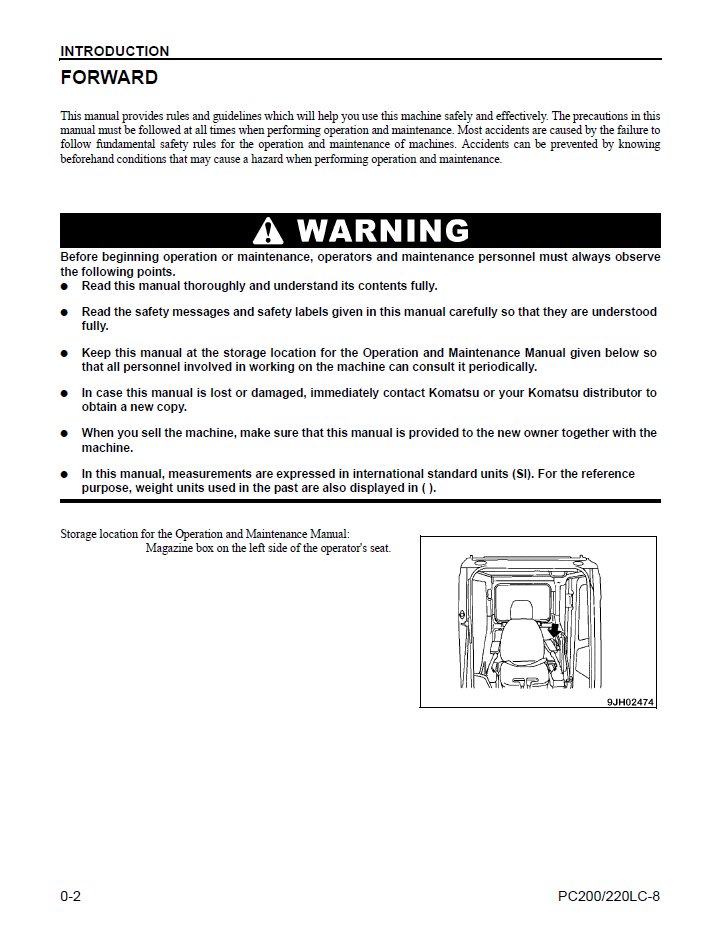 Komatsu PC200LC-8 PC220LC-8 Hydraulic Excavator Service & Maintenance Manual (CEAM007103)