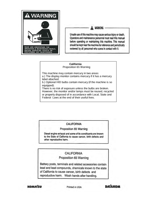 Komatsu PC200LC-8 PC220LC-8 Operation & Maintenance Manual PDF