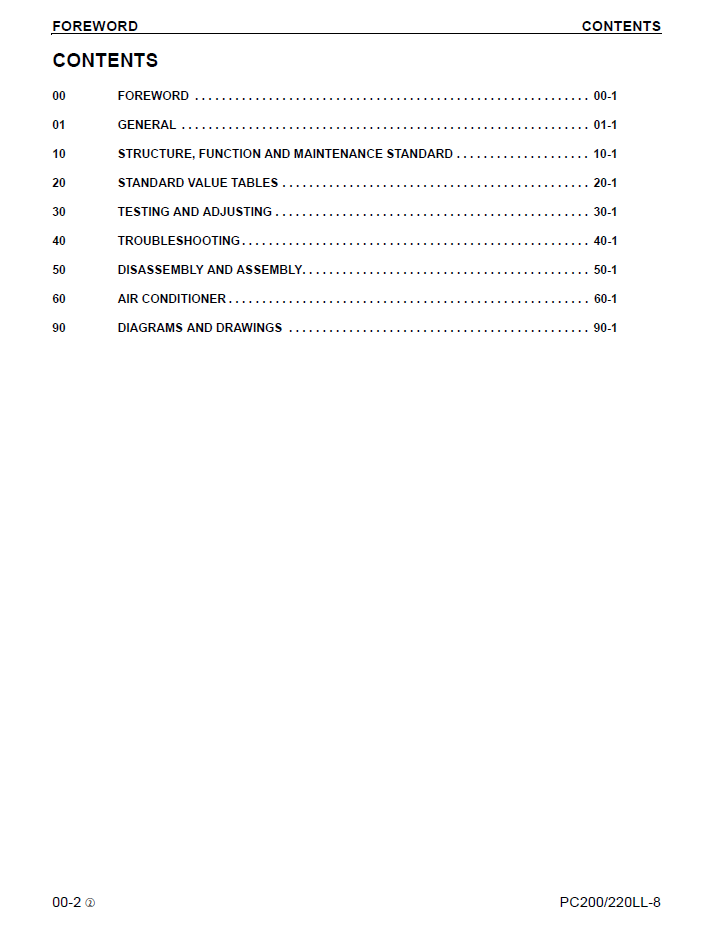 Komatsu PC200LL-8 PC220LL-8 Workshop Manual CEBM001505 PDF