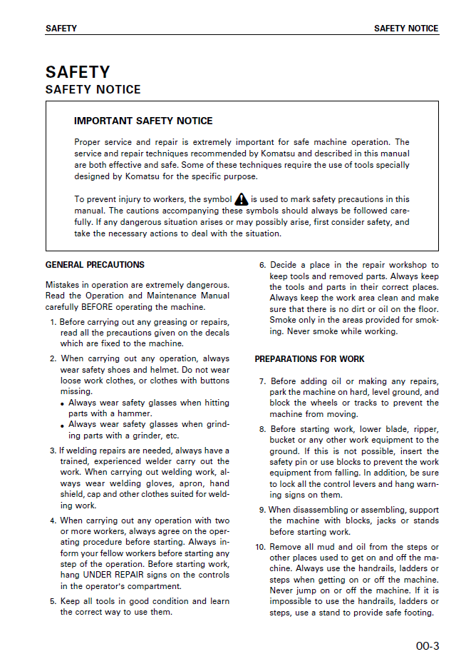 Komatsu PC20R-8 PC25R-8 PC27R-8 Workshop Manual SEBM010801 PDF