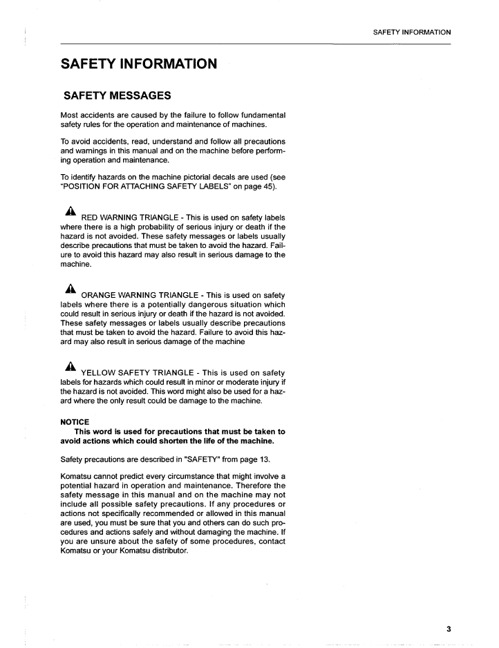 Komatsu PC210-6K / PC240-6K Excavator Field Operation & Maintenance Guide EEAD006007 PDF