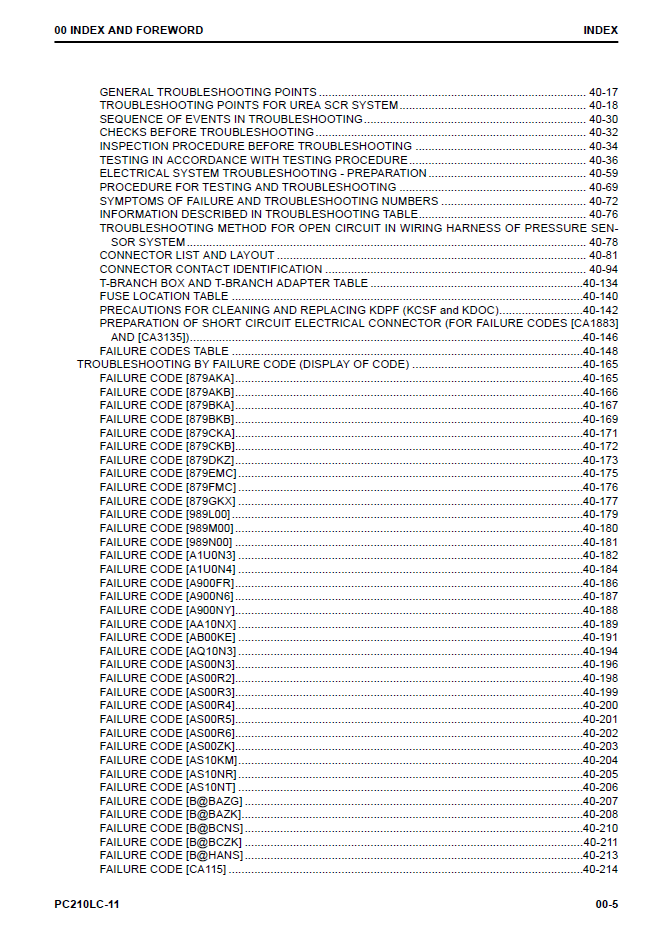 Komatsu PC210LC-11 Hydraulic Excavator Repair Manual PDF
