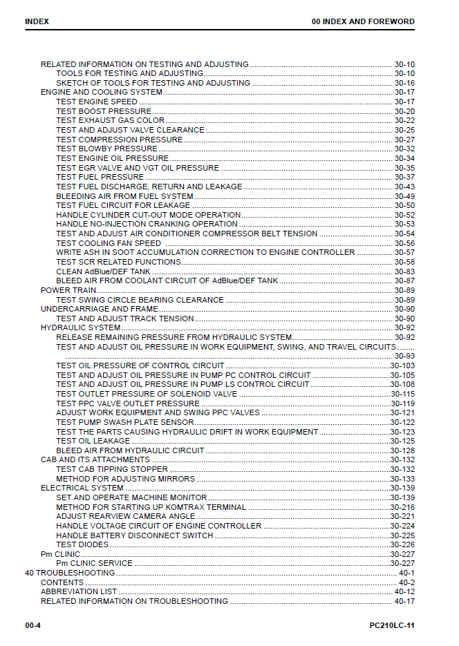 Komatsu PC210LC-11 Hydraulic Excavator Repair Manual PDF SEN06516-01