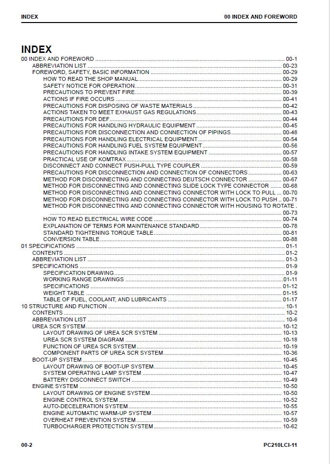 Komatsu PC210LCi-11 Service Manual SEN06616-03 PDF