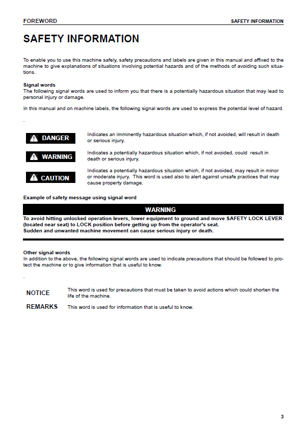 Komatsu PC210/PC230/PC240 Series Excavator Operator & Service Manual (PDF)