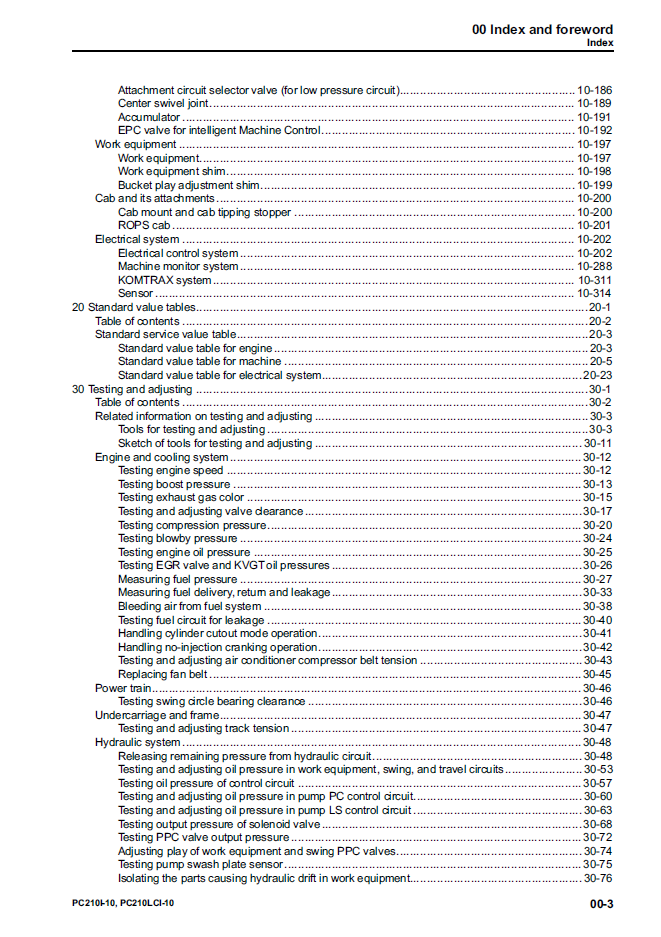 Komatsu PC210i-10 PC210LCi-10 Excavator Repair Manual PDF