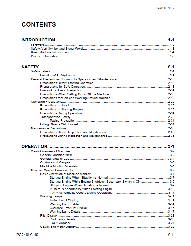 Komatsu PC240LC-10 Hydraulic Excavator Maintenance Manual CEAM025104