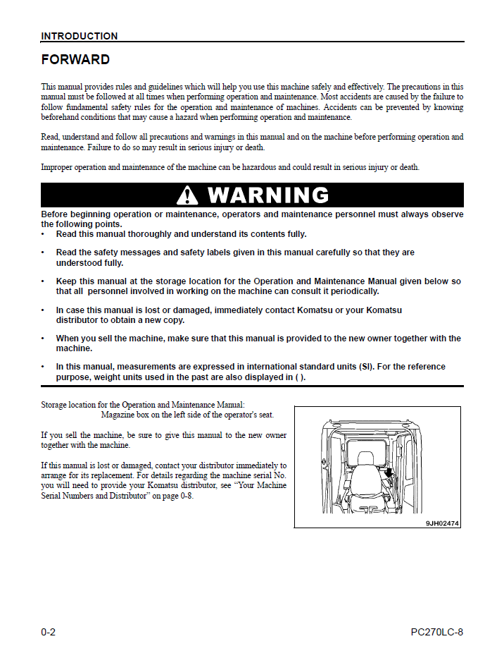Komatsu PC270LC-8 Hydraulic Excavator Service & Maintenance Manual (CEAM007203)