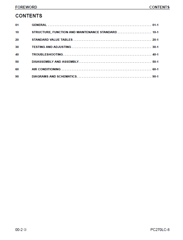 Komatsu PC270LC-8 Workshop Manual CEBM007202 PDF