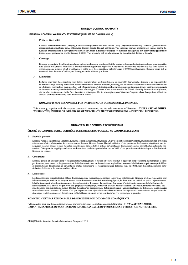 Komatsu PC27MR-2, PC35MR-2 Excavator Operator and Service Manual