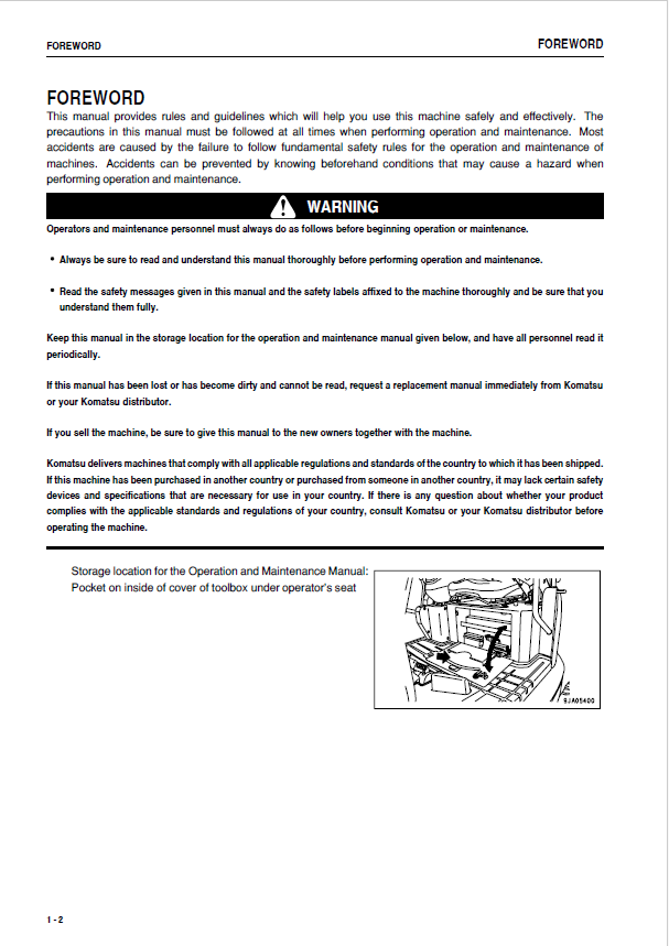 Komatsu PC27MR-2, PC35MR-2 Operation & Maintenance Manual