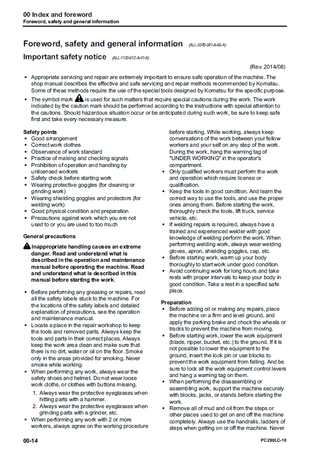 Komatsu PC290LC-10 Excavator Shop Manual (CEBM025104) - PDF Download