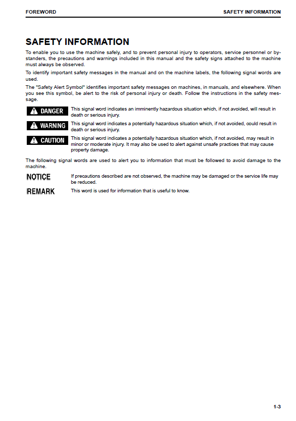 Komatsu PC290LC-11 Hydraulic Excavator Owner's Manual & Service Guidelines