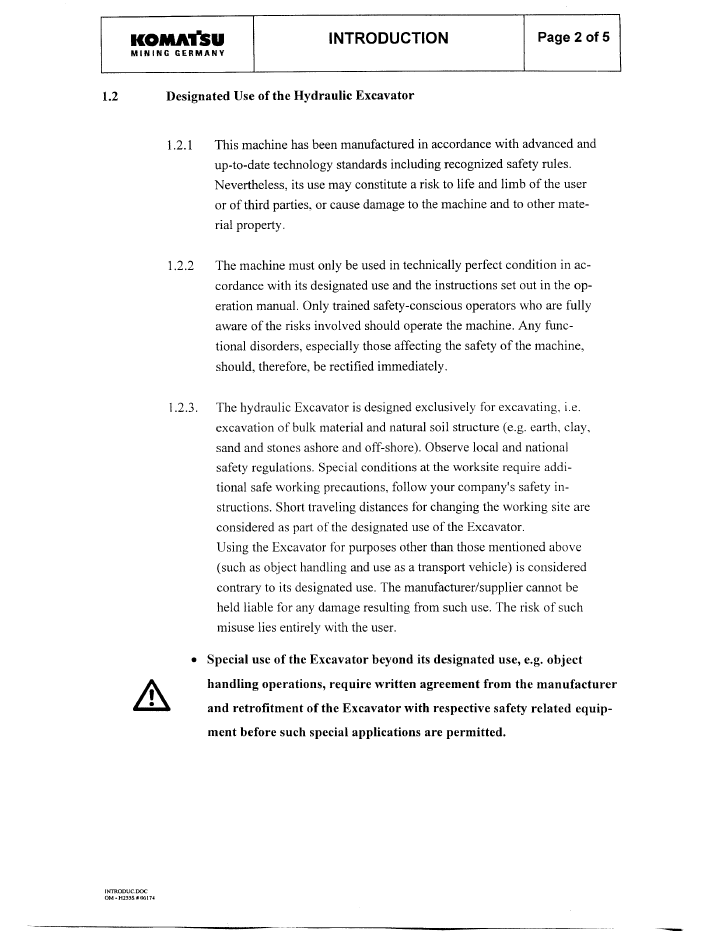 Komatsu PC3000-1 Excavator Operation & Maintenance PDF Manual | OMPC30006199
