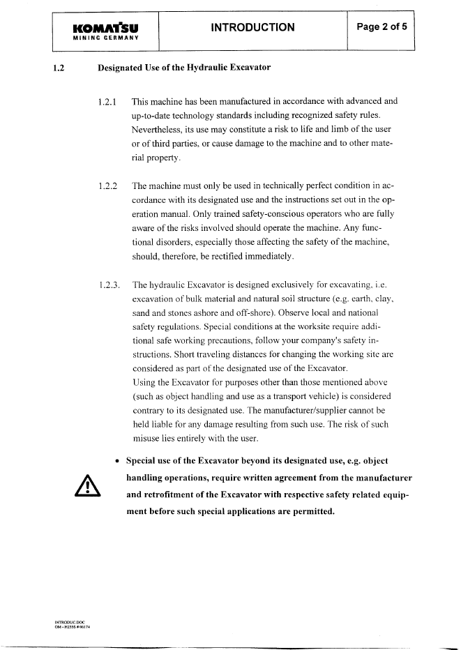 Komatsu PC3000-1 Excavator Operation & Maintenance PDF Manual | OMPC30006225D